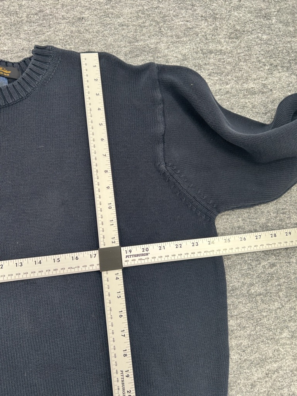 Brooks Brothers Men’s Navy Blue Crewneck Sweater Long Sleeve Size XL - Picture 5 of 8